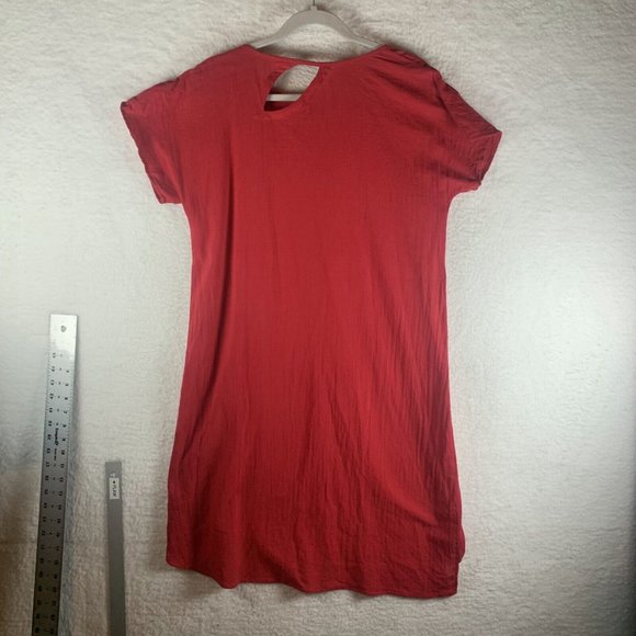 Soft Surroundings Sheath Dress Women's Medium Pink 100% Cotton High Low Hem 8121 - Picture 2 of 9